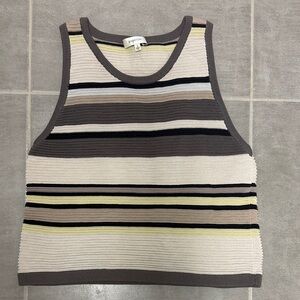 Babaton Aritzia Alrik Rib-Knit Striped Tank Sweater size S